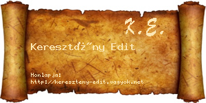 Keresztény Edit névjegykártya